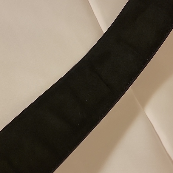 Vintage Wide Tracy Maxwell Black Gen Pig Suede Belt Gold Tone Buckle GUC Large - Picture 13 of 16